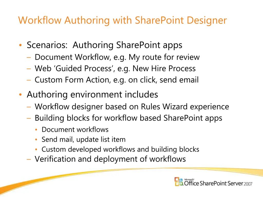workflow authoring with sharepoint designer