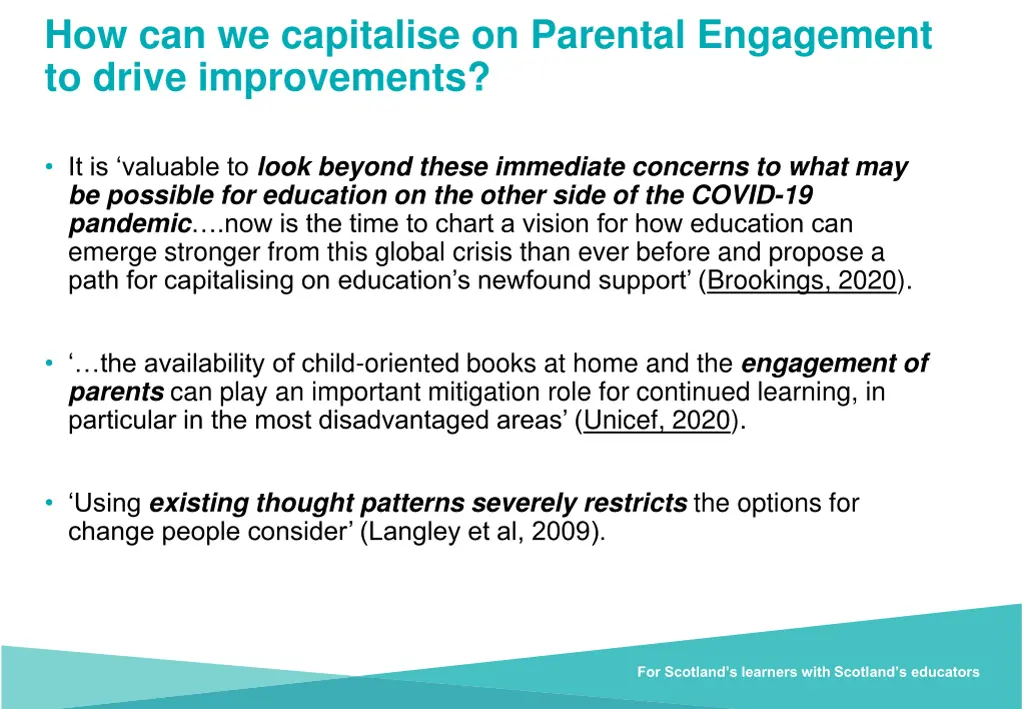 how can we capitalise on parental engagement