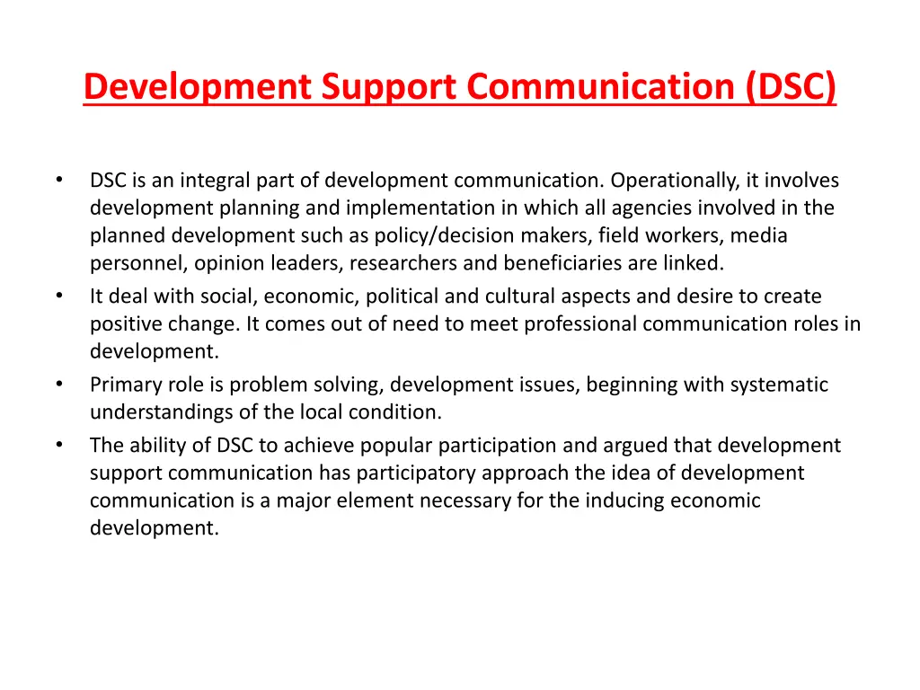 development support communication dsc