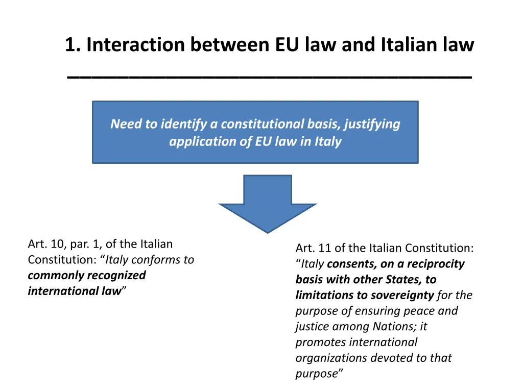 1 interaction between eu law and italian law 1