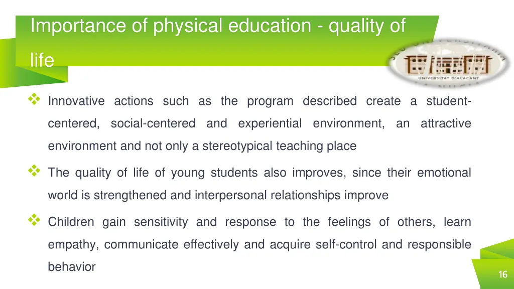 importance of physical education quality of 1