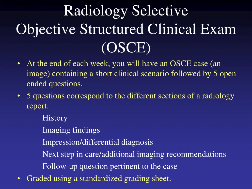 radiology selective objective structured clinical