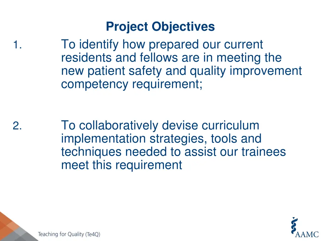 project objectives to identify how prepared