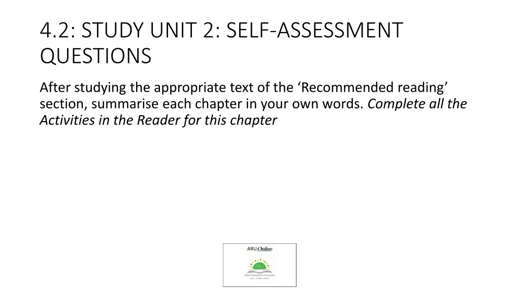 4 2 study unit 2 self assessment questions