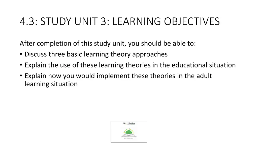 4 3 study unit 3 learning objectives