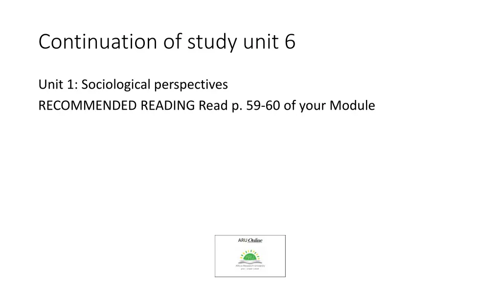 continuation of study unit 6