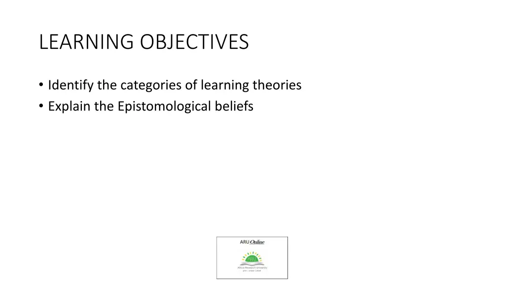 learning objectives 1
