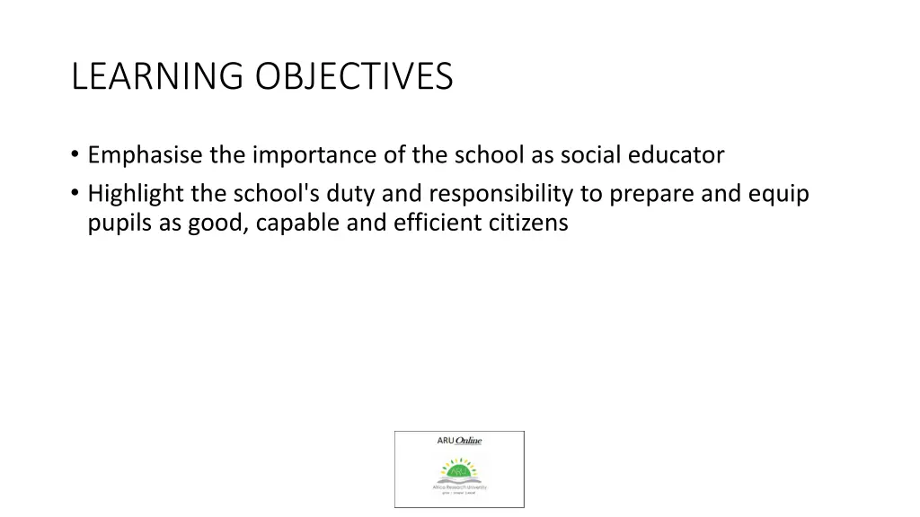 learning objectives 3