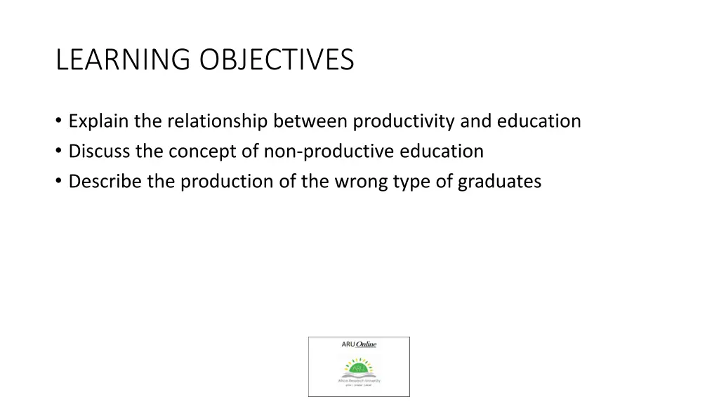 learning objectives 5