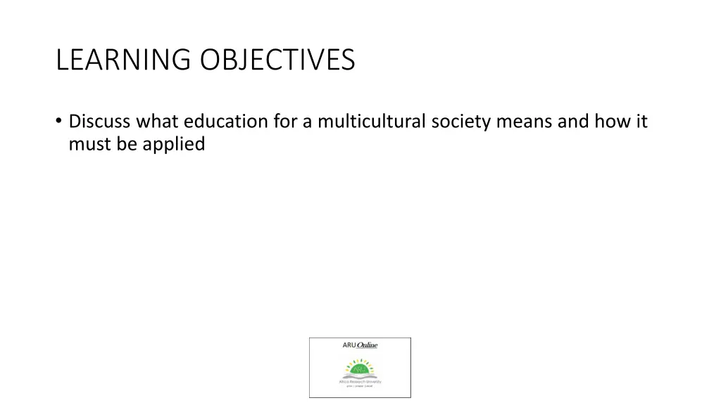 learning objectives 6