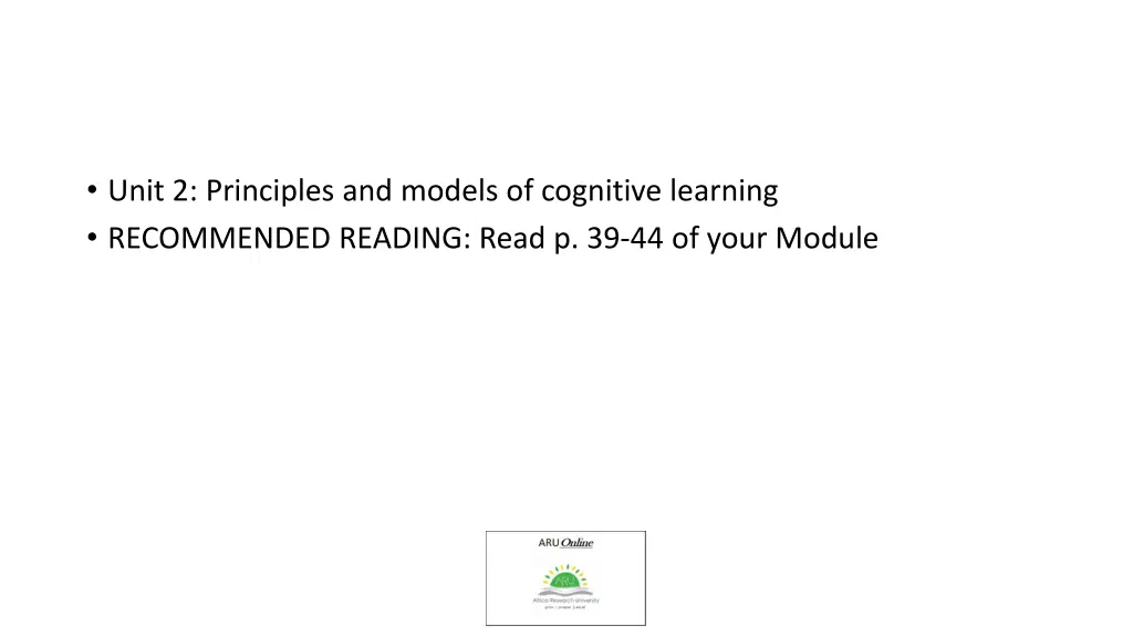 unit 2 principles and models of cognitive