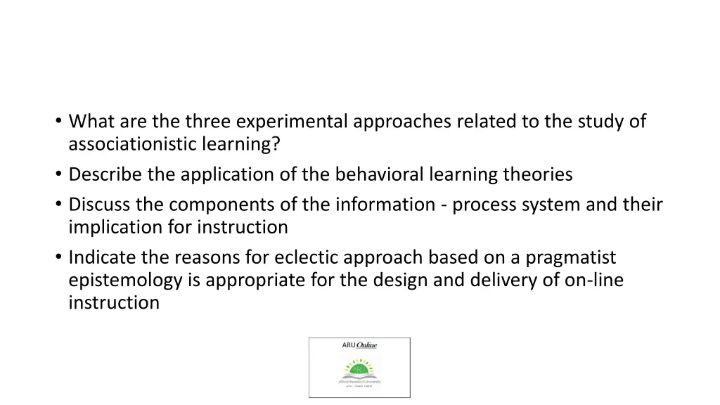 what are the three experimental approaches