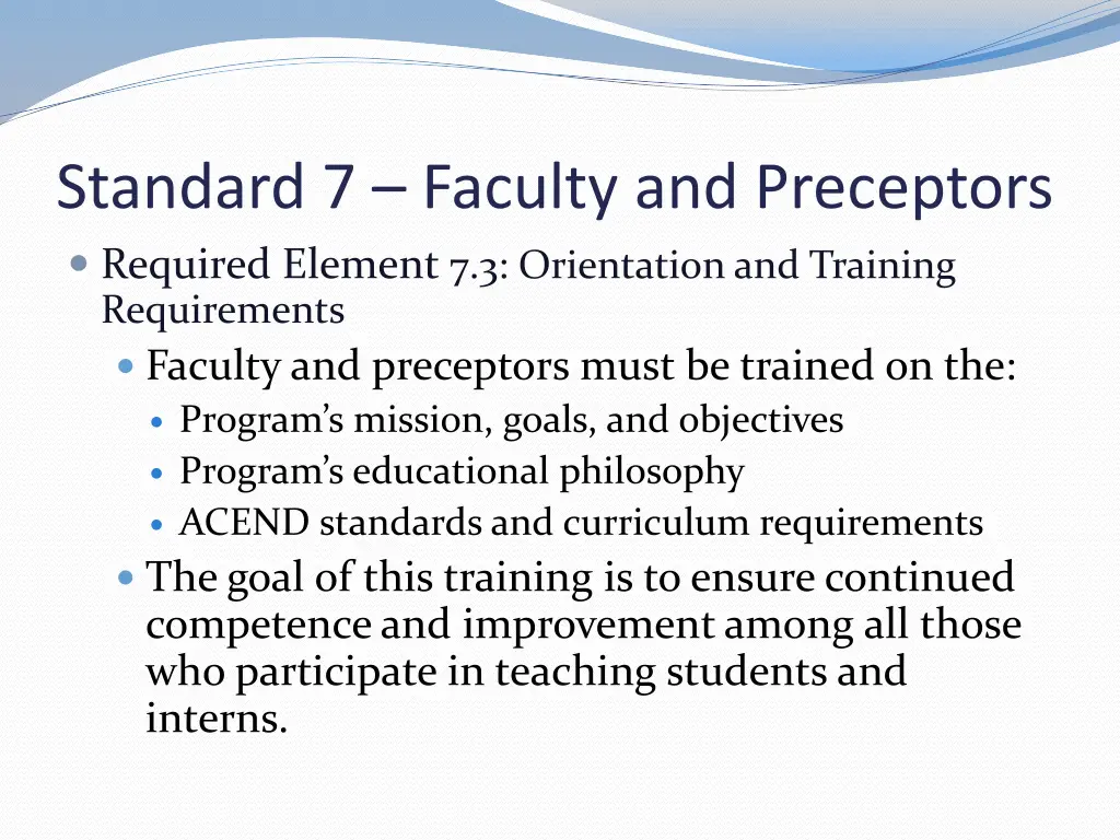 standard 7 faculty and preceptors required 2