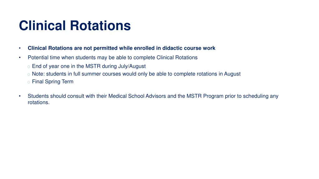 clinical rotations