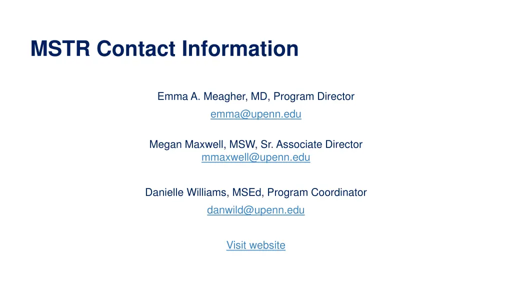 mstr contact information