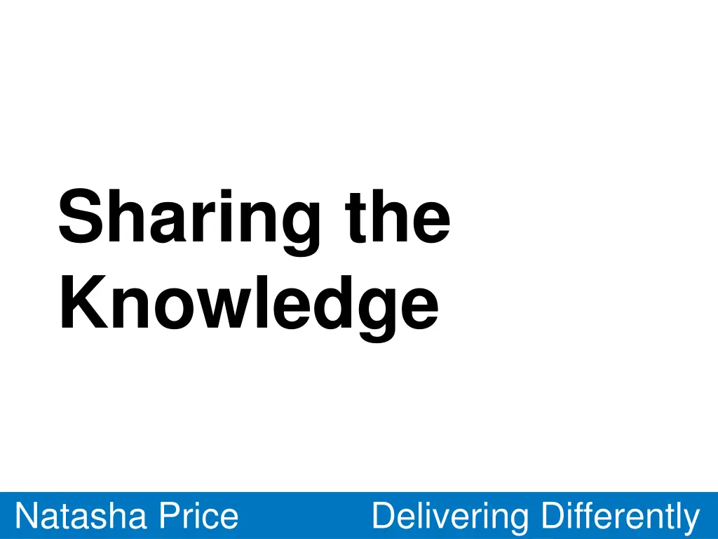 sharing the knowledge