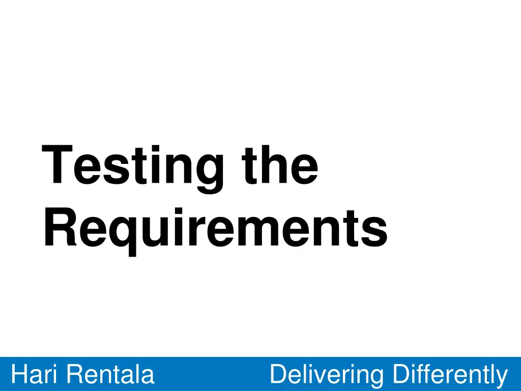 testing the requirements
