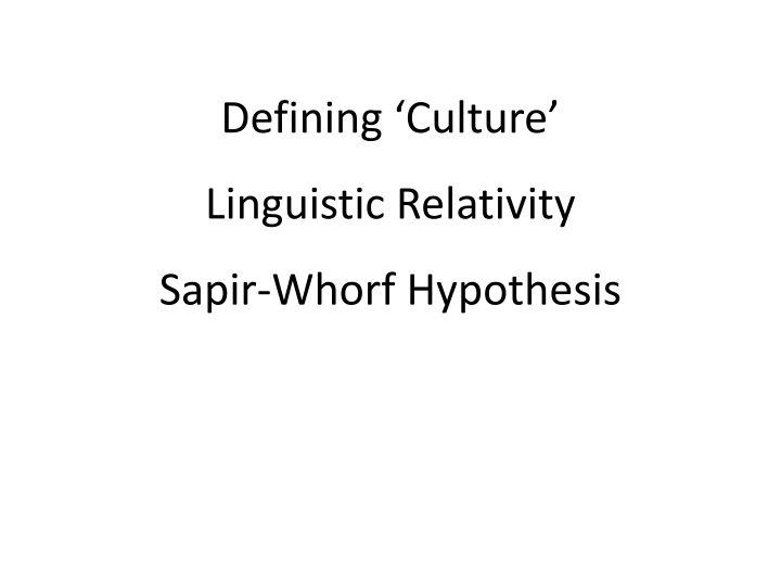 defining culture