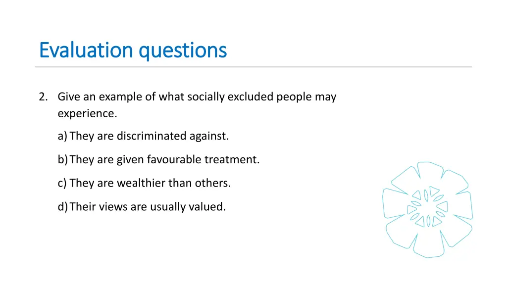 evaluation questions evaluation questions 2
