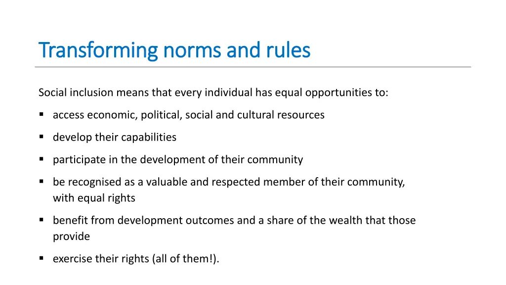 transforming norms and rules transforming norms