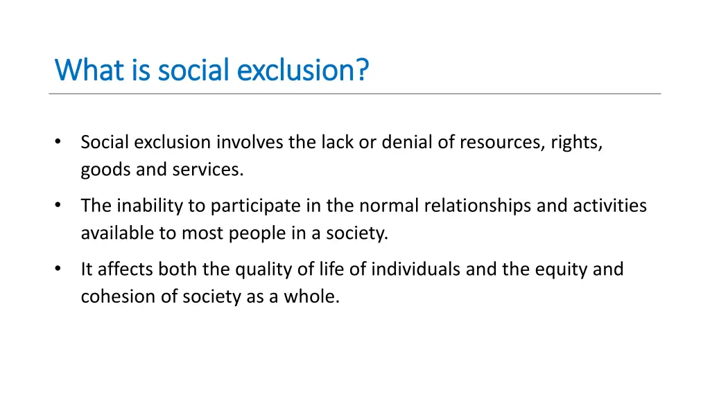 what is social exclusion what is social exclusion