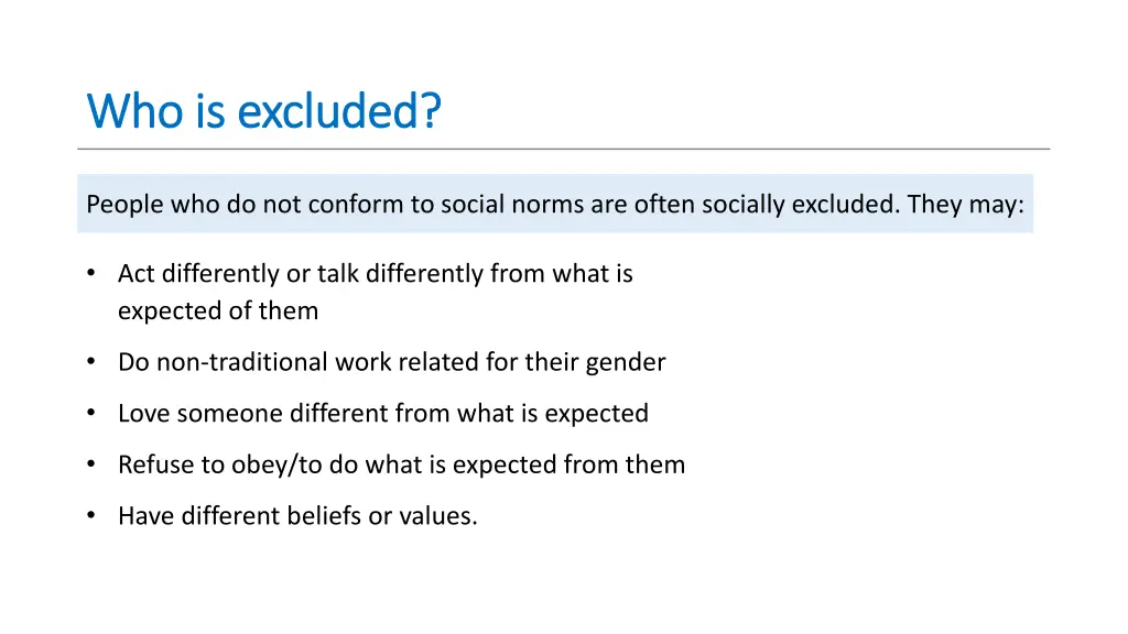 who is excluded who is excluded