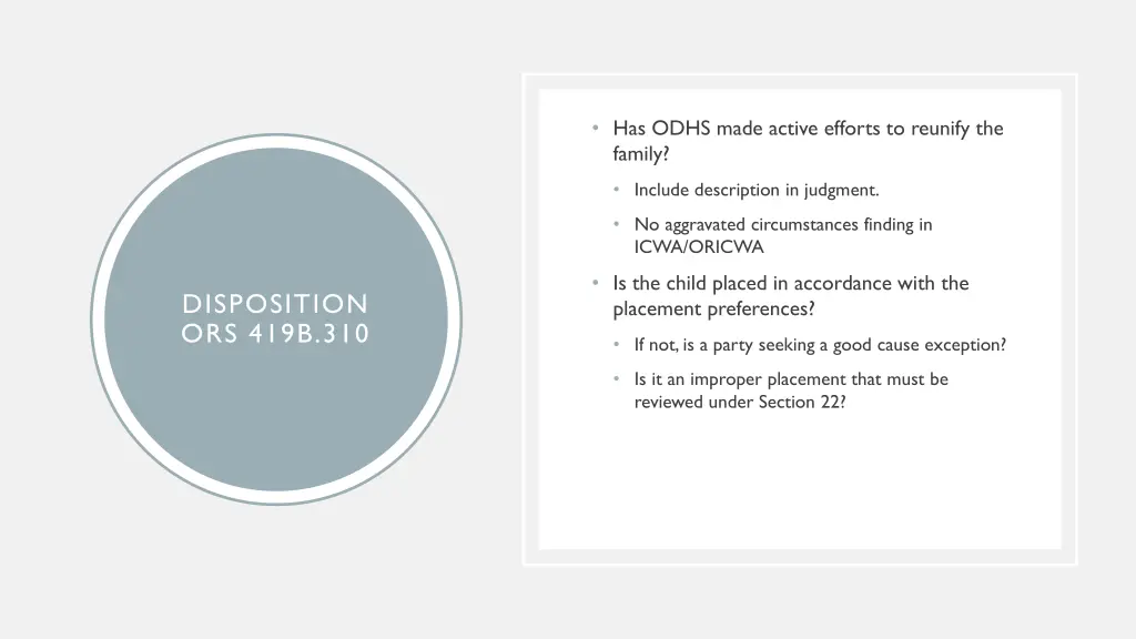 has odhs made active efforts to reunify the family