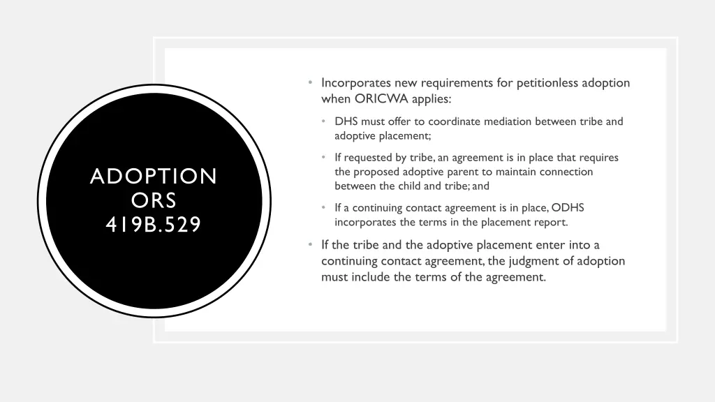 incorporates new requirements for petitionless