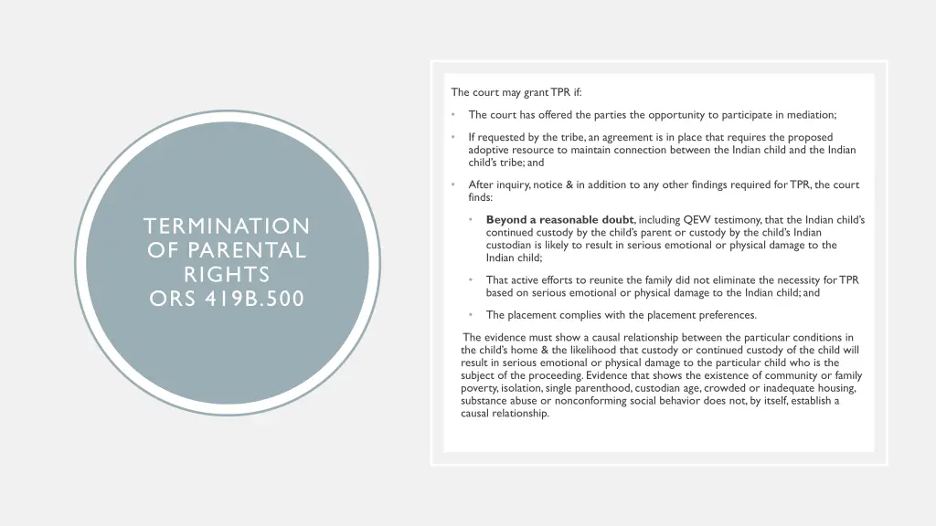 the court may grant tpr if