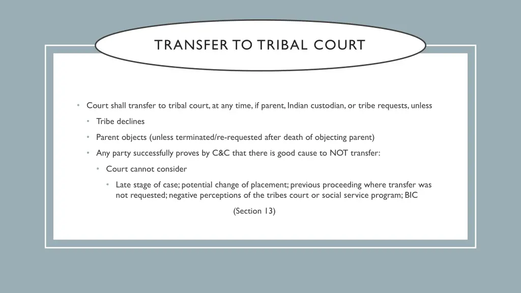 transfer to tribal court