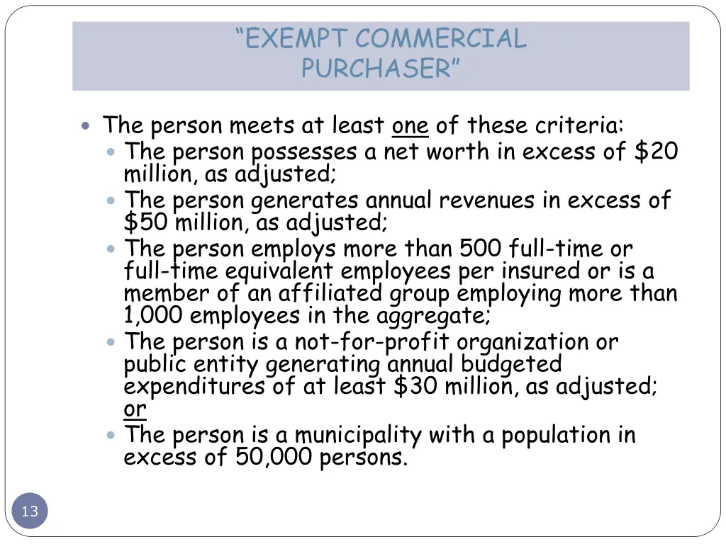 exempt commercial purchaser 1
