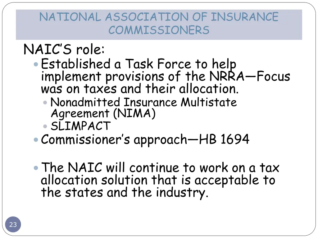 national association of insurance commissioners