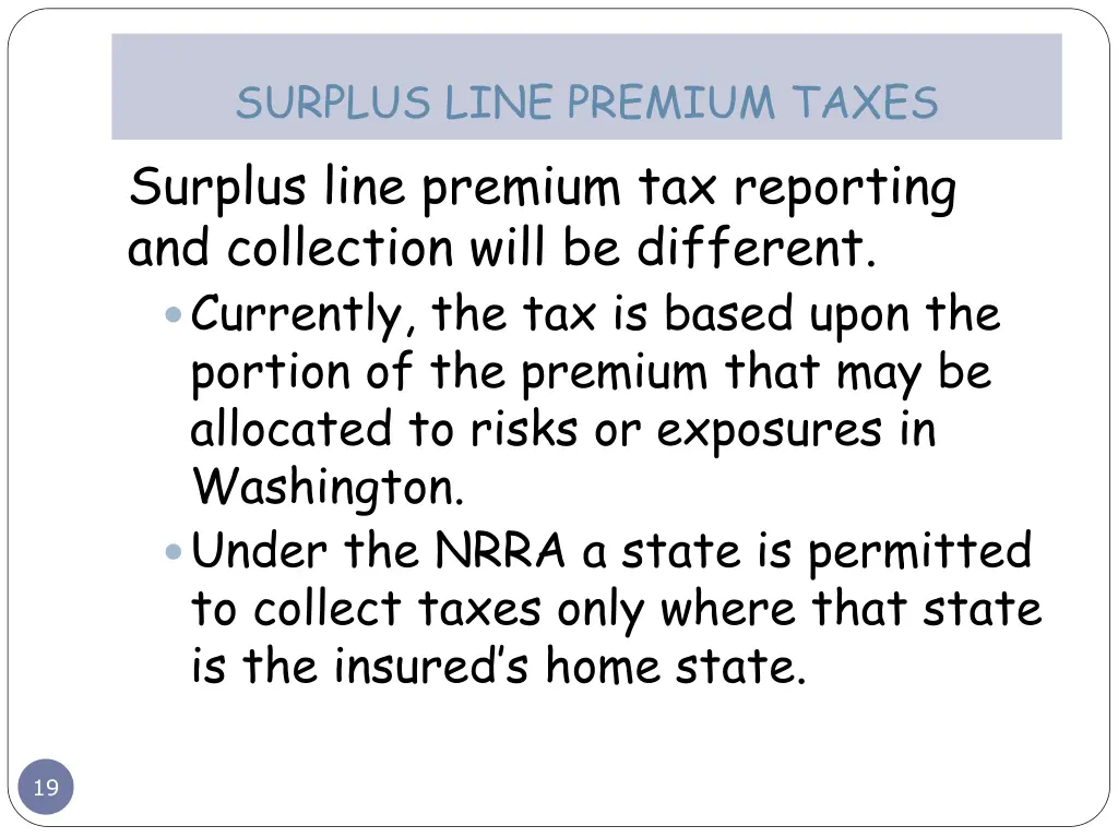 surplus line premium taxes surplus line premium