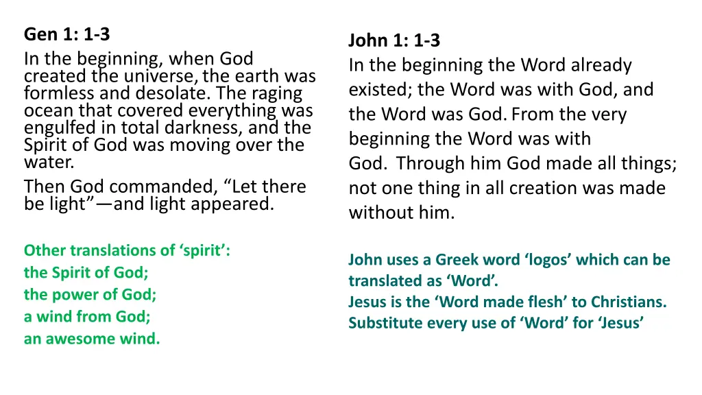 gen 1 1 3 in the beginning when god created