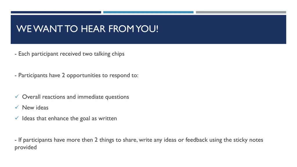 we want to hear from you