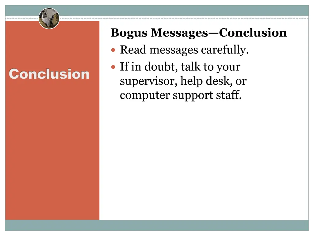 bogus messages conclusion read messages carefully