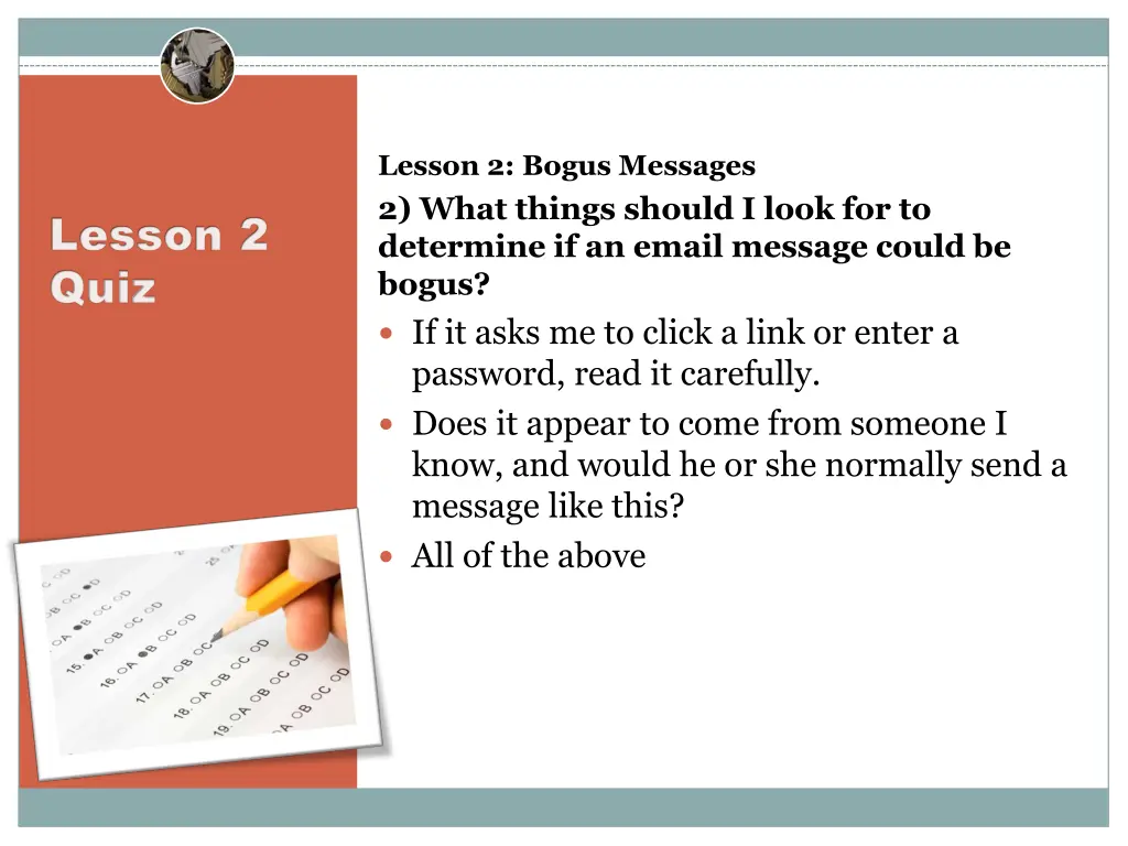 lesson 2 bogus messages 2 what things should