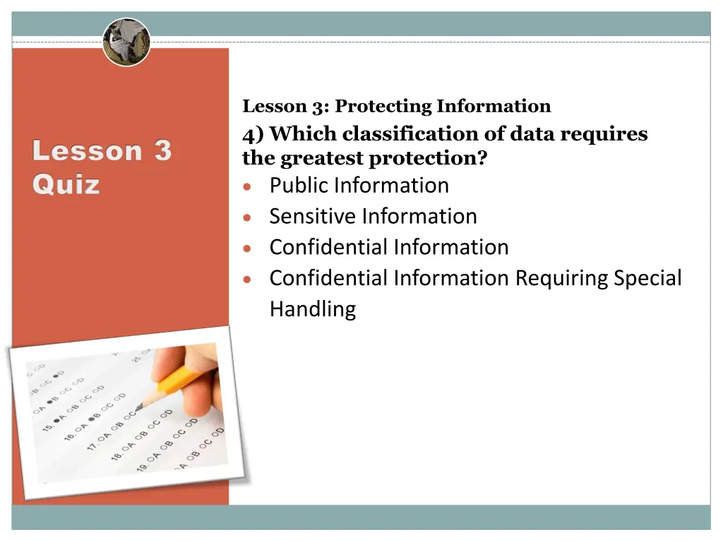 lesson 3 protecting information 4 which