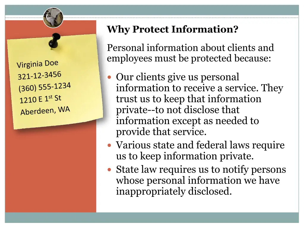 why protect information