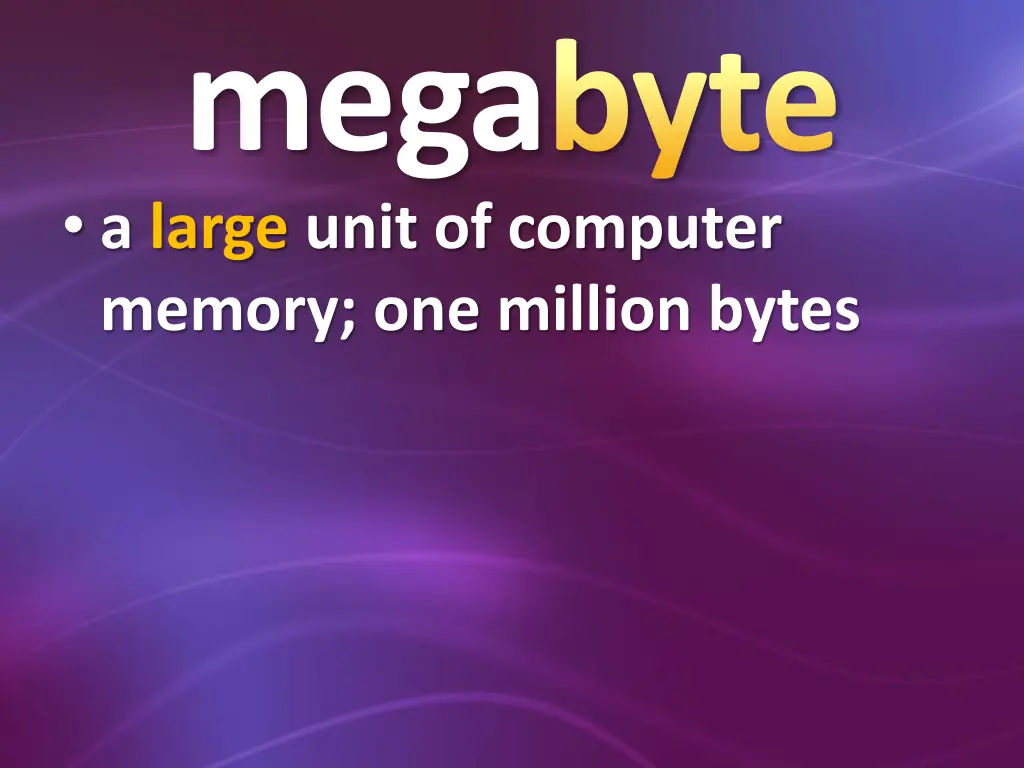 megabyte a large unit of computer memory