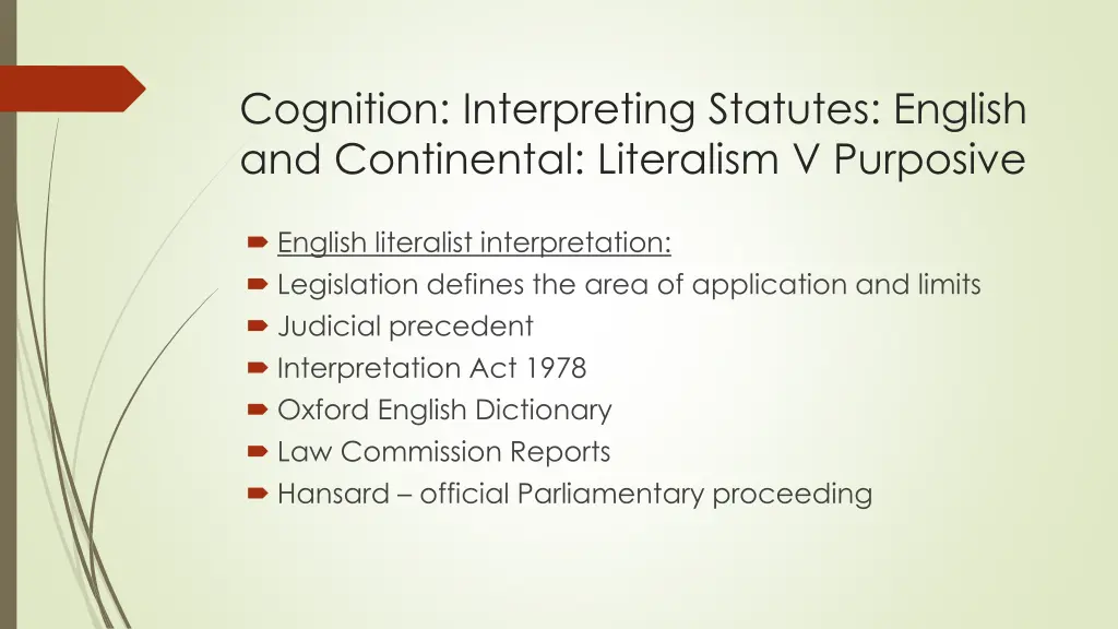 cognition interpreting statutes english
