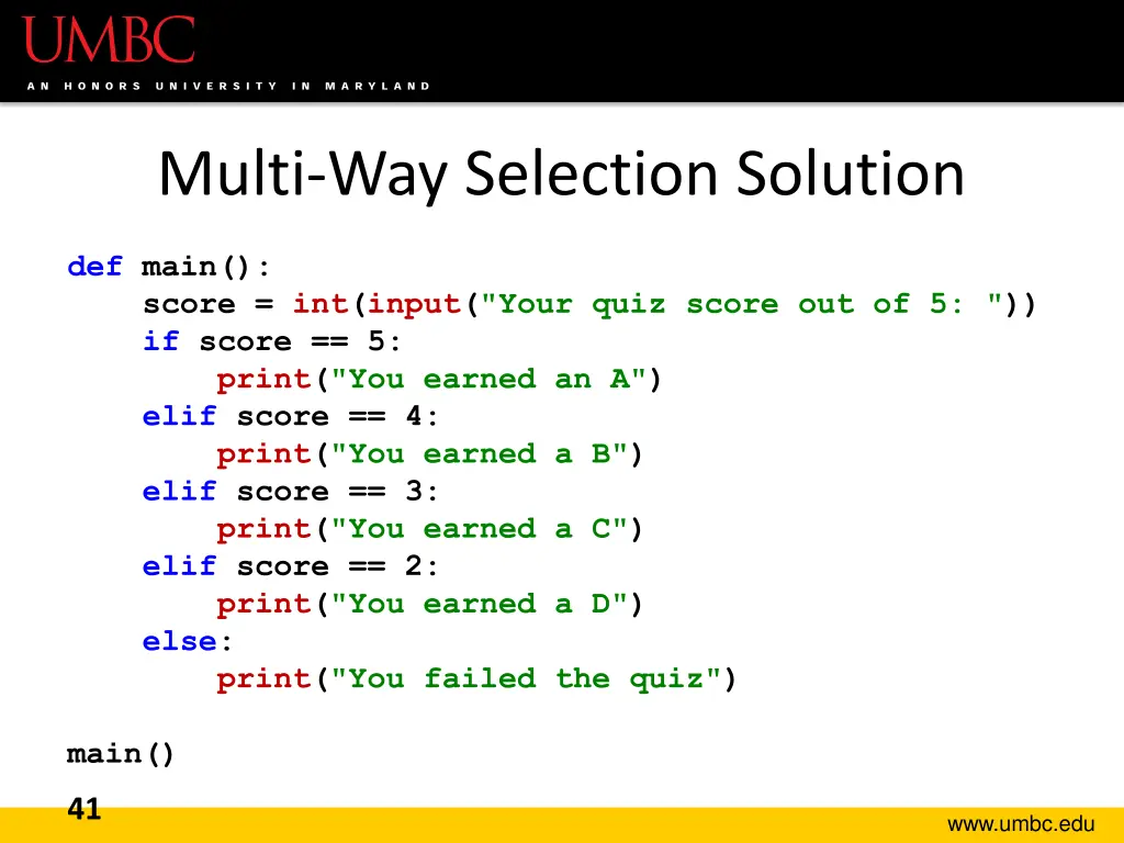 multi way selection solution