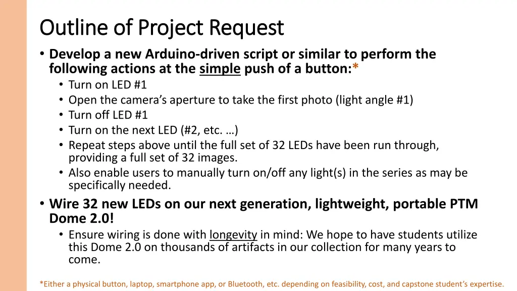 outline of project request outline of project