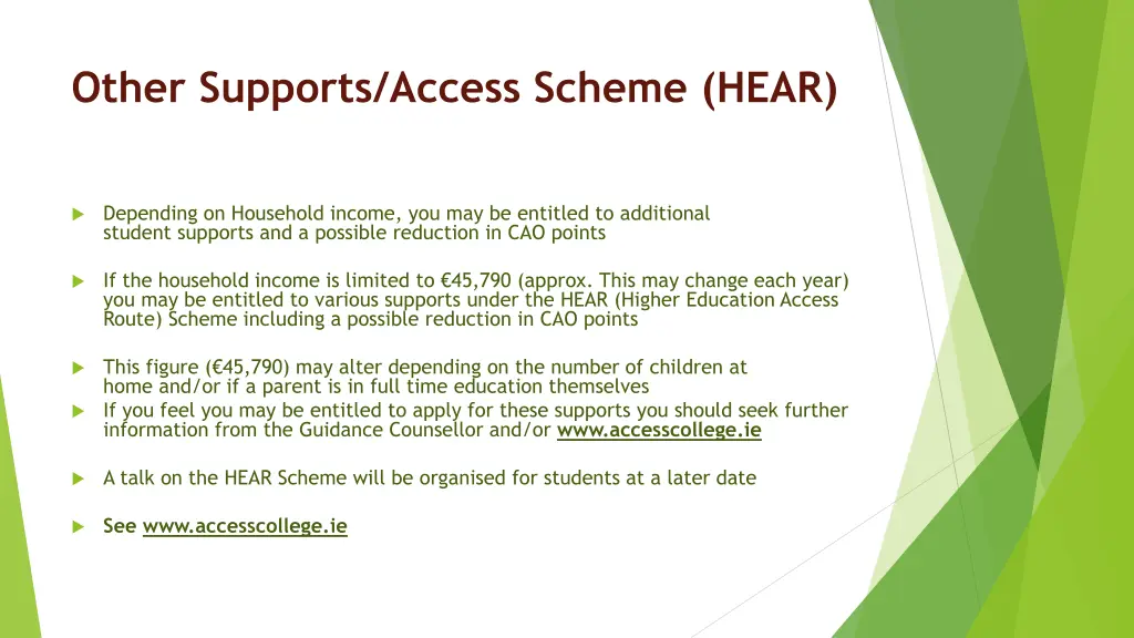 other supports access scheme hear