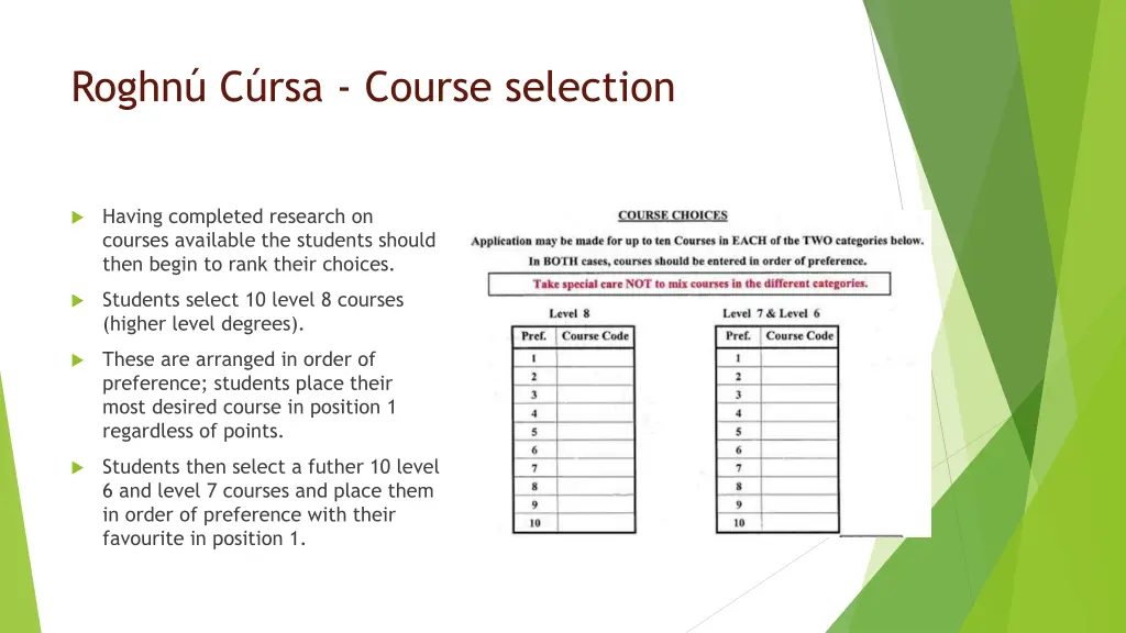roghn c rsa course selection