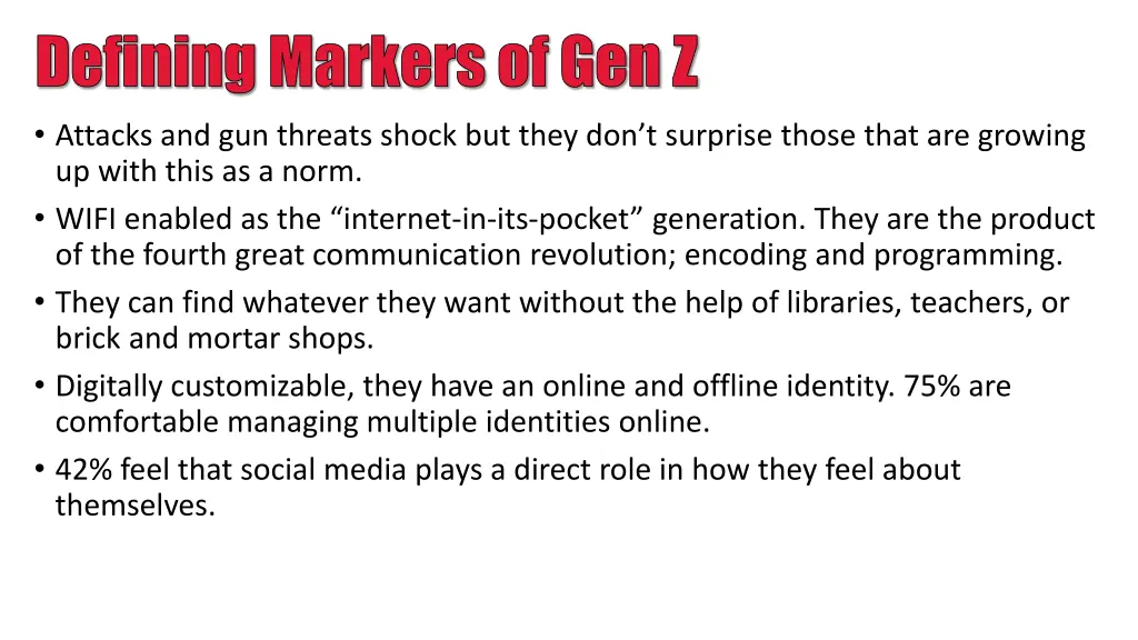 defining markers of gen z attacks and gun threats