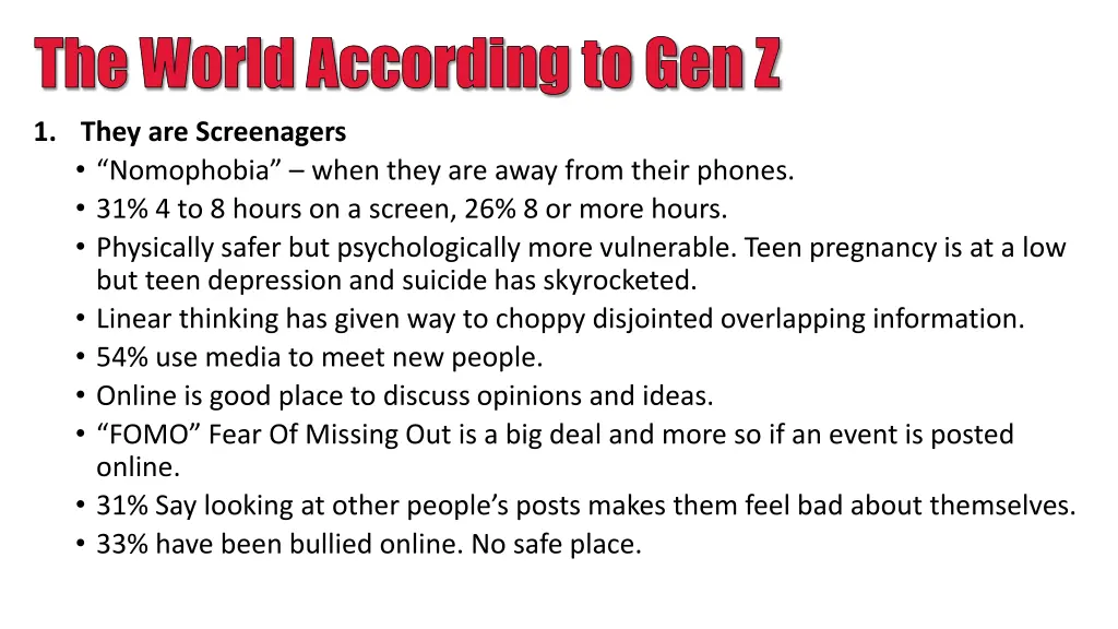 the world according to gen z