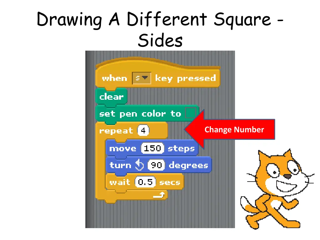 drawing a different square sides 1