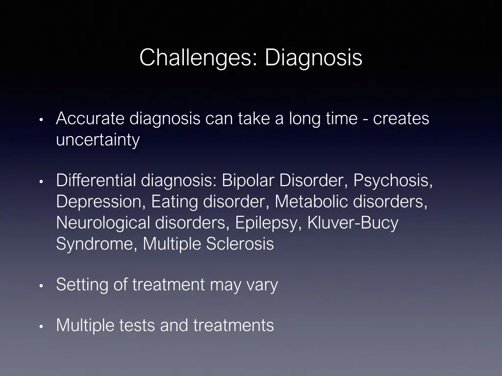challenges diagnosis