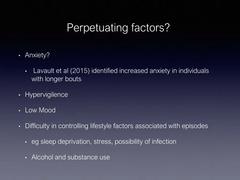 perpetuating factors
